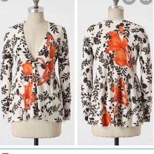 Anthropologie Sparrow Plum Blossom Cardigan